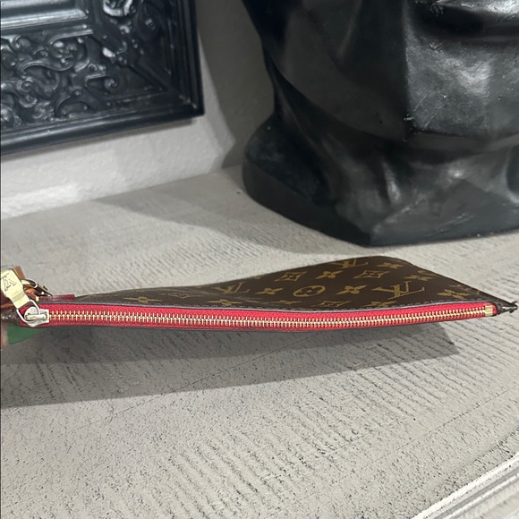 Louis Vuitton Brown Monogram Pouch with Red Accent - Picture 5 of 10